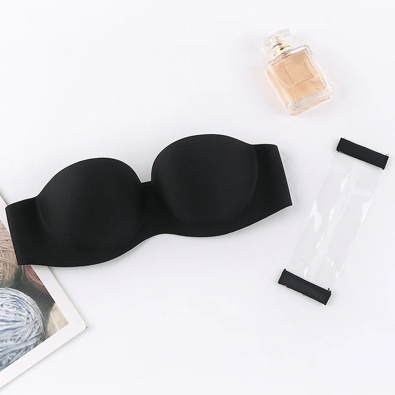 FINETOO Front Closure Sexy Push Up Bra Women Invisible Bras Underwear Lingerie For Female Brassiere Strapless Seamless Bralette - Tasawoq
