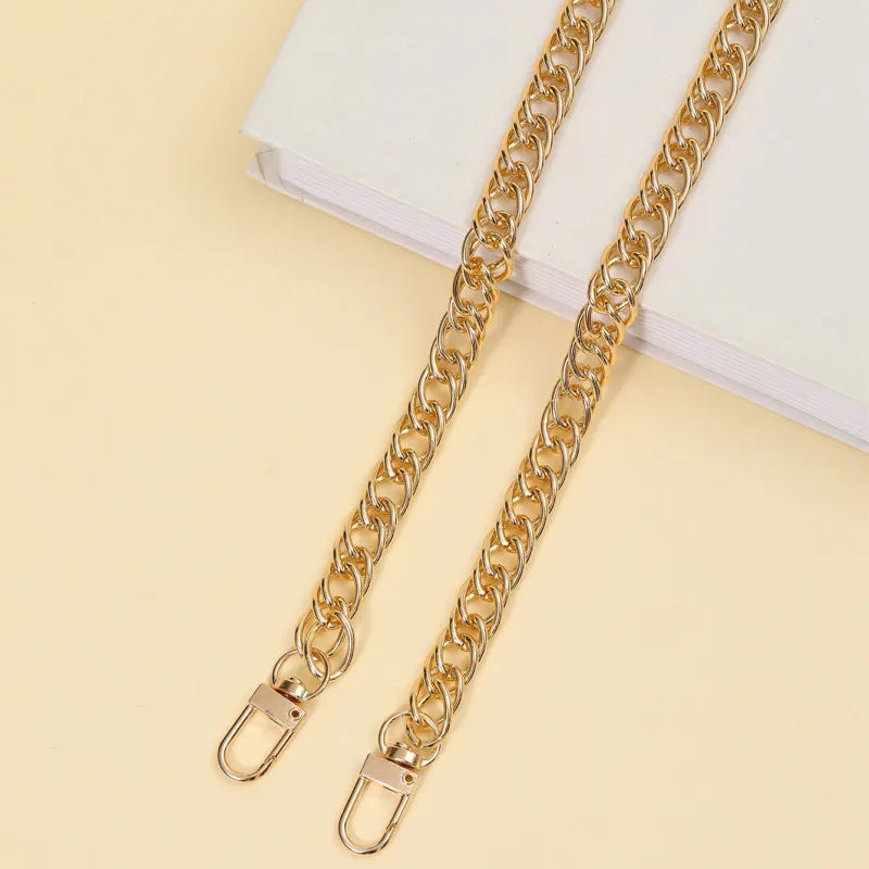 110cm Women Bag Aluminum Chain Color Retaining Gold Diy Simple Chain Metal Wrap Chain Underarm Shoulder Strap Replacement Strap - Tasawoq