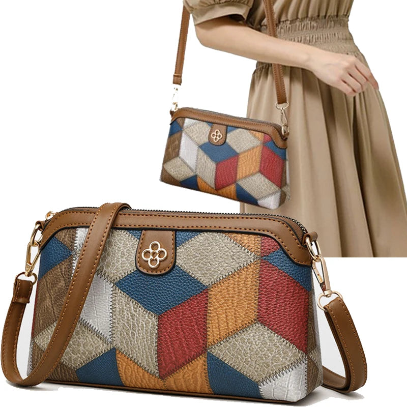 Neutral style backpack for men and women, cross-body bag, small-sized ethnic single shoulder bag, color combination - Tasawoq