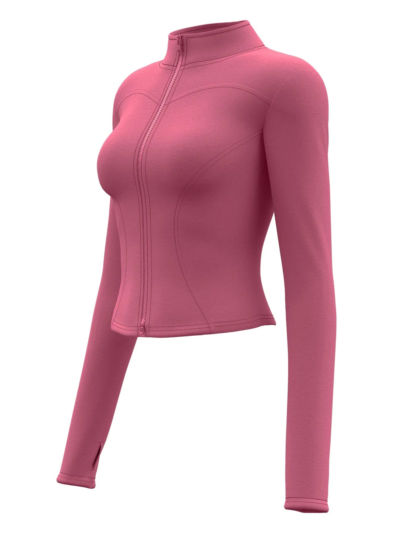 High Quality Waist Slimming Training Tops Women's Tight Stand Collar Full Zipper long Sleeves Fitness Running Yoga shirts - Tasawoq
