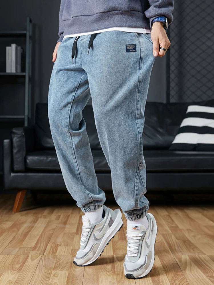 Big Size Men's Jogger Jeans 6XL 7XL 8XL Streetwear Black Blue Casual Denim Cargo Pants Stretch Cotton Taper Jeans Baggy Trousers - Tasawoq