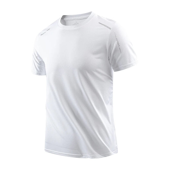 CHRLCK Men's Running Quick Drying T-shirts Breathable Hiking Fishing Tees Soft Elasticity Outdoor Sports Short Shirt Summer - Tasawoq
