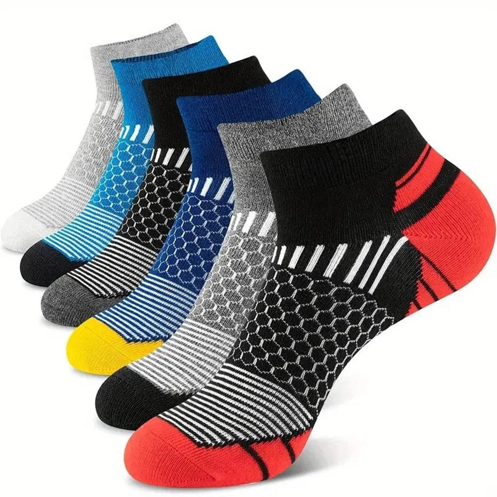6/12 Pairs for Both Men Women Suitable Sports Low Top Socks Sweat Absorbing Breathable Thin Odor Proof Running Leisure Socks - Tasawoq