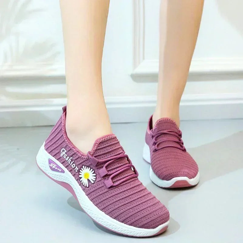 Adult sneakers, women's light running shoes, net shoes, comfortable soft soled sneakers, women's breathable casual single shoes - Tasawoq