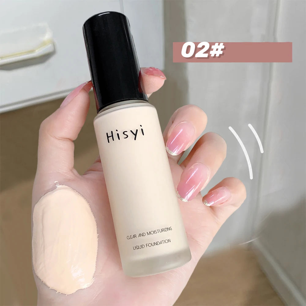 Liquid foundation naturally covers flaws without sticking powder, plain face cream, transparent foundation, conceals blemishes - Tasawoq