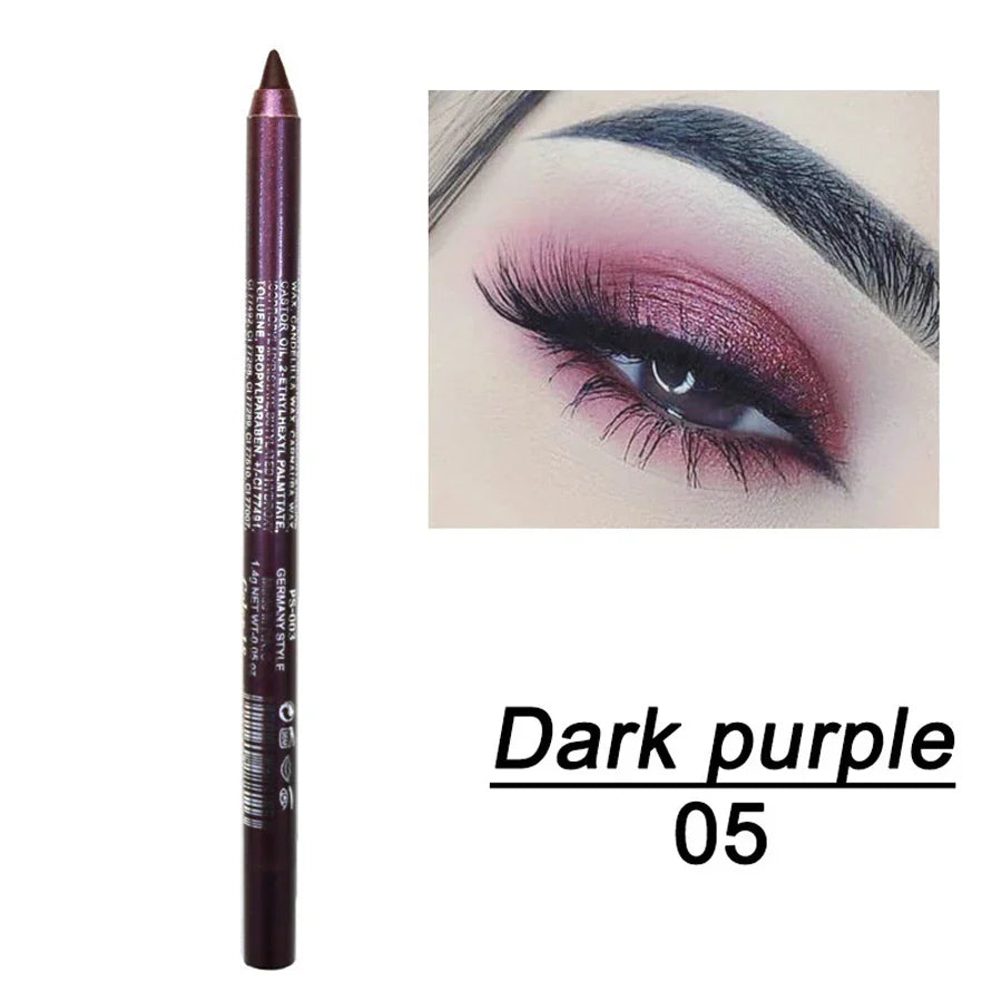 14-Color Colourful Eyeliner Pen, High Pigmented Pearly Shimmer Metallic Smokey Punk Gothic Style Eyeliner, Long Lasting Waterpro - Tasawoq