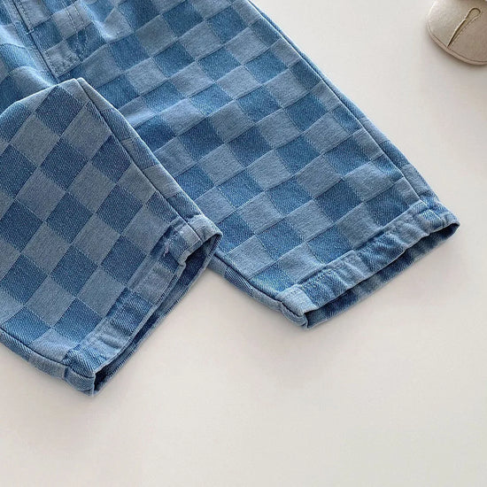 MILANCEL 1-5Y Children Jeans Boys Denim Pants Mid Waist Girls Trousers Fashion Kids Plaid Pants - Tasawoq