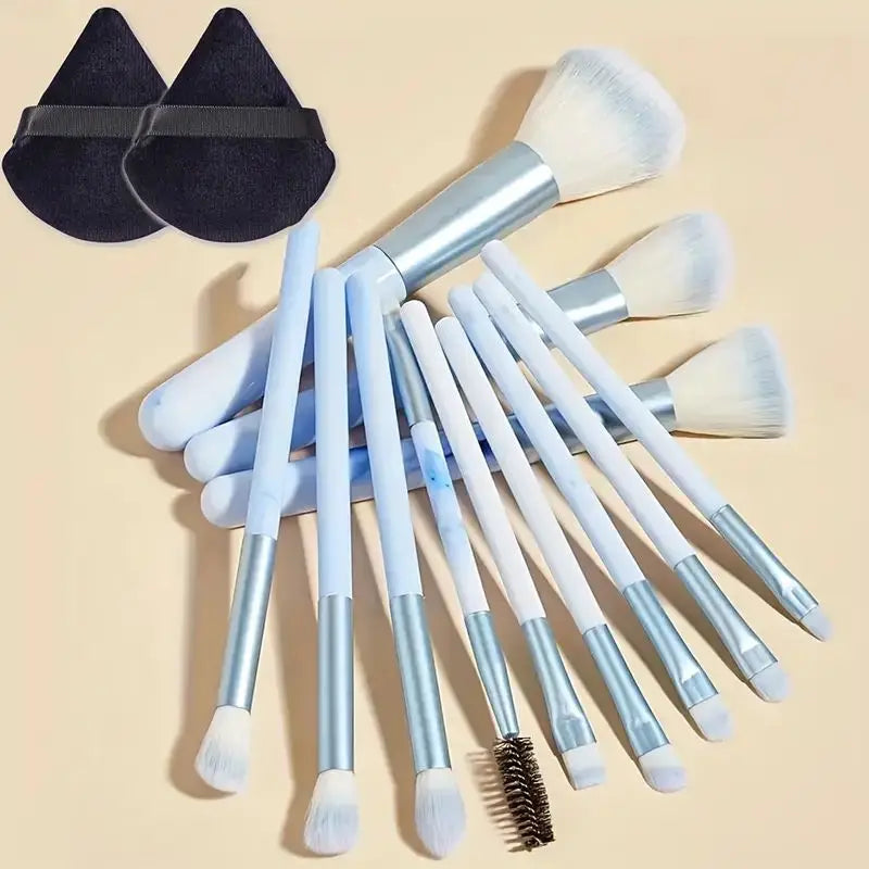 12PCS Makeup Brush Set Ultra Soft Powder Makeup Tools Beginner Point Blush Brush Concealer Brush Knife Edge Eyeliner Brus - Tasawoq