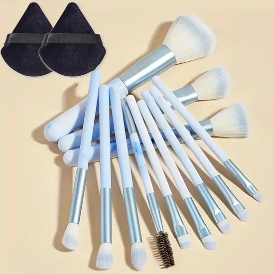 12PCS Makeup Brush Set Ultra Soft Powder Makeup Tools Beginner Point Blush Brush Concealer Brush Knife Edge Eyeliner Brus - Tasawoq