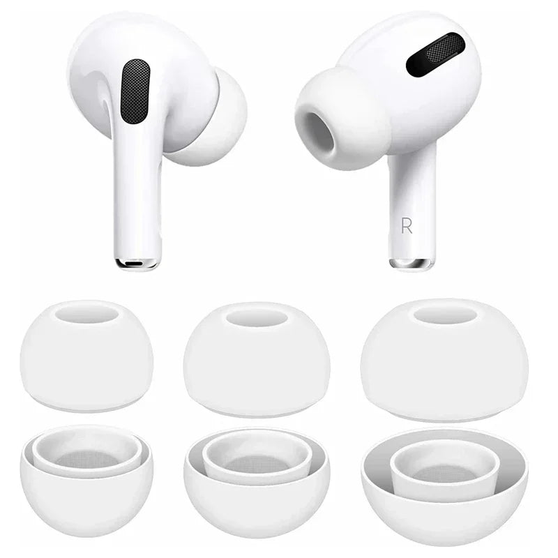 Replacement Eartips For AirPods Pro 1st 2nd Ear Tips Buds Silicone Rubber Eartips Earbuds Cap Gel Accessories XS/S/M/L White - Tasawoq