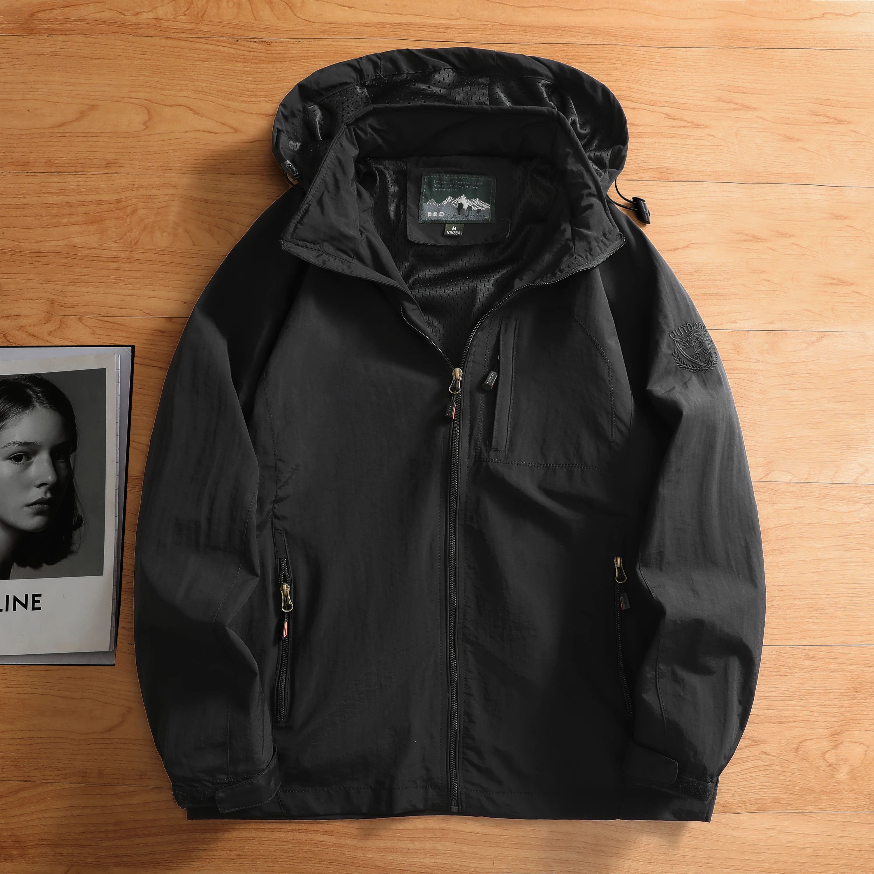 Men's outdoor hiking, sports, leisure, waterproof, windproof, multi pocket, detachable hat, jacket, jacket - Tasawoq