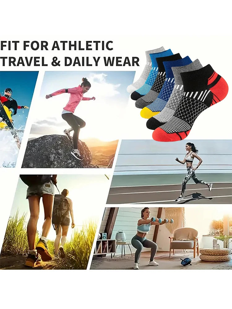 6/12 Pairs for Both Men Women Suitable Sports Low Top Socks Sweat Absorbing Breathable Thin Odor Proof Running Leisure Socks - Tasawoq