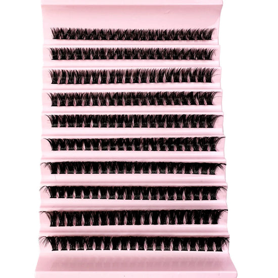Faux Mink Eyelashes 540Cluster C Curled 9-16mm Mixed Natural Eyelash Extension 3D Russian Strip Personal Eyelash Makeup Tool - Tasawoq