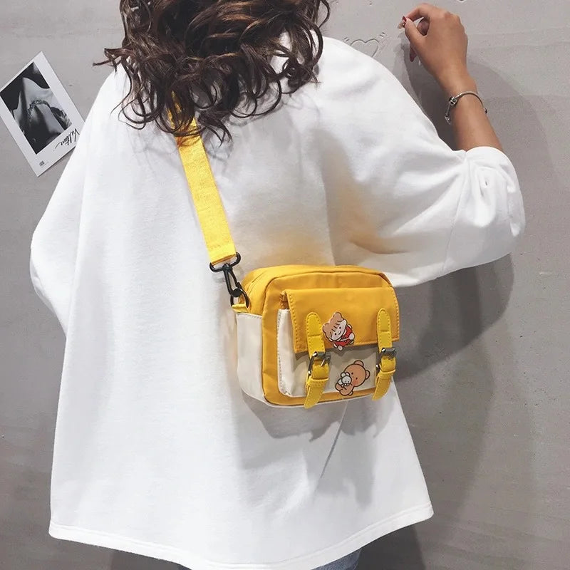 Korean Style Canvas Shoulder Bag For Women New Fashion Female Crossbody - Tasawoq