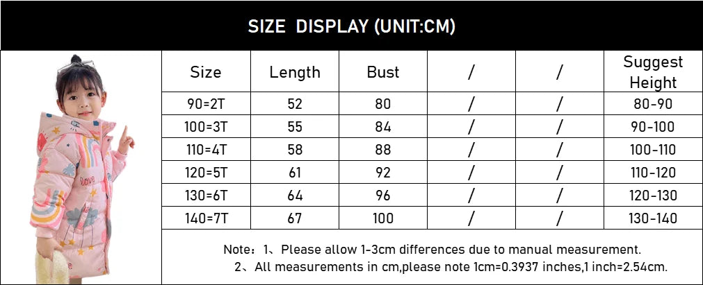 New Girls Boys Down Jacket Winter Coats Children Clothes Hooded Windbreaker Coat For Kids 2-7 Years Cotton Warm Outerwear - Tasawoq