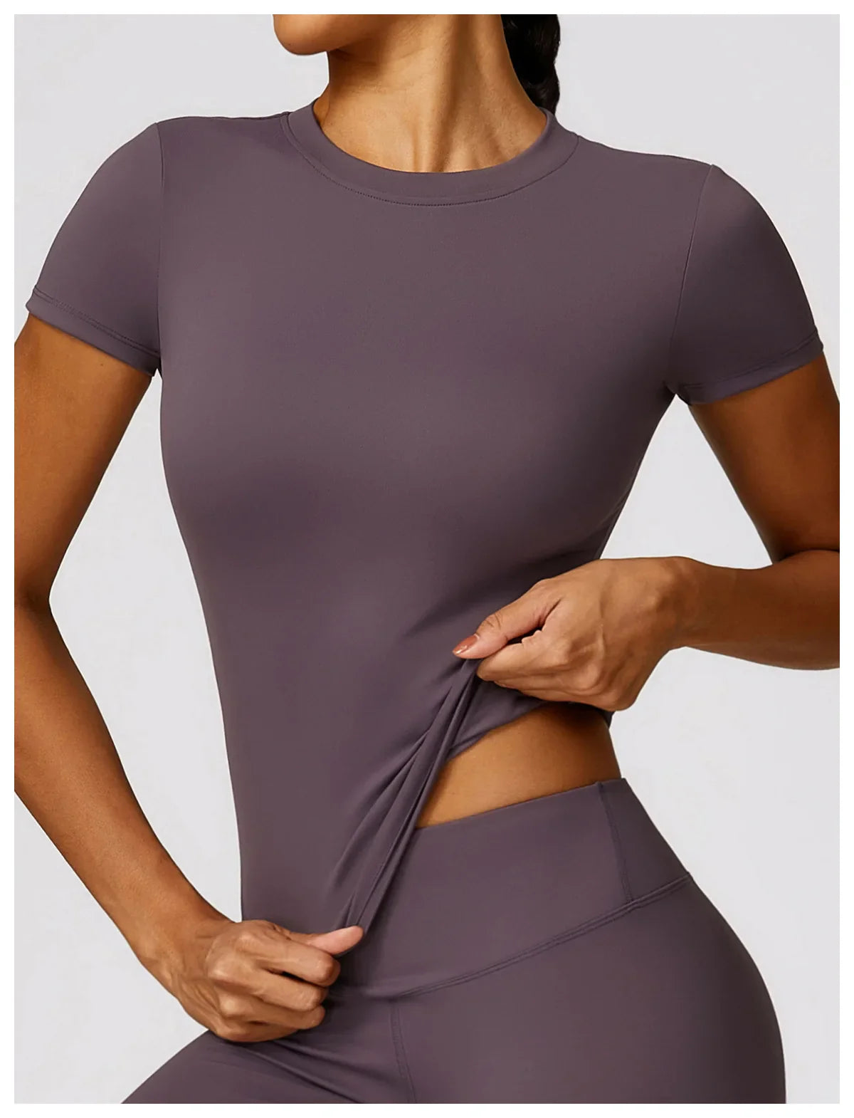 HGC Women's Sports T Shirt Summer Short Sleeve Running Round Neck Breathable Stretchy GYM Yoga Slim Fitness Active Top Tee - Tasawoq