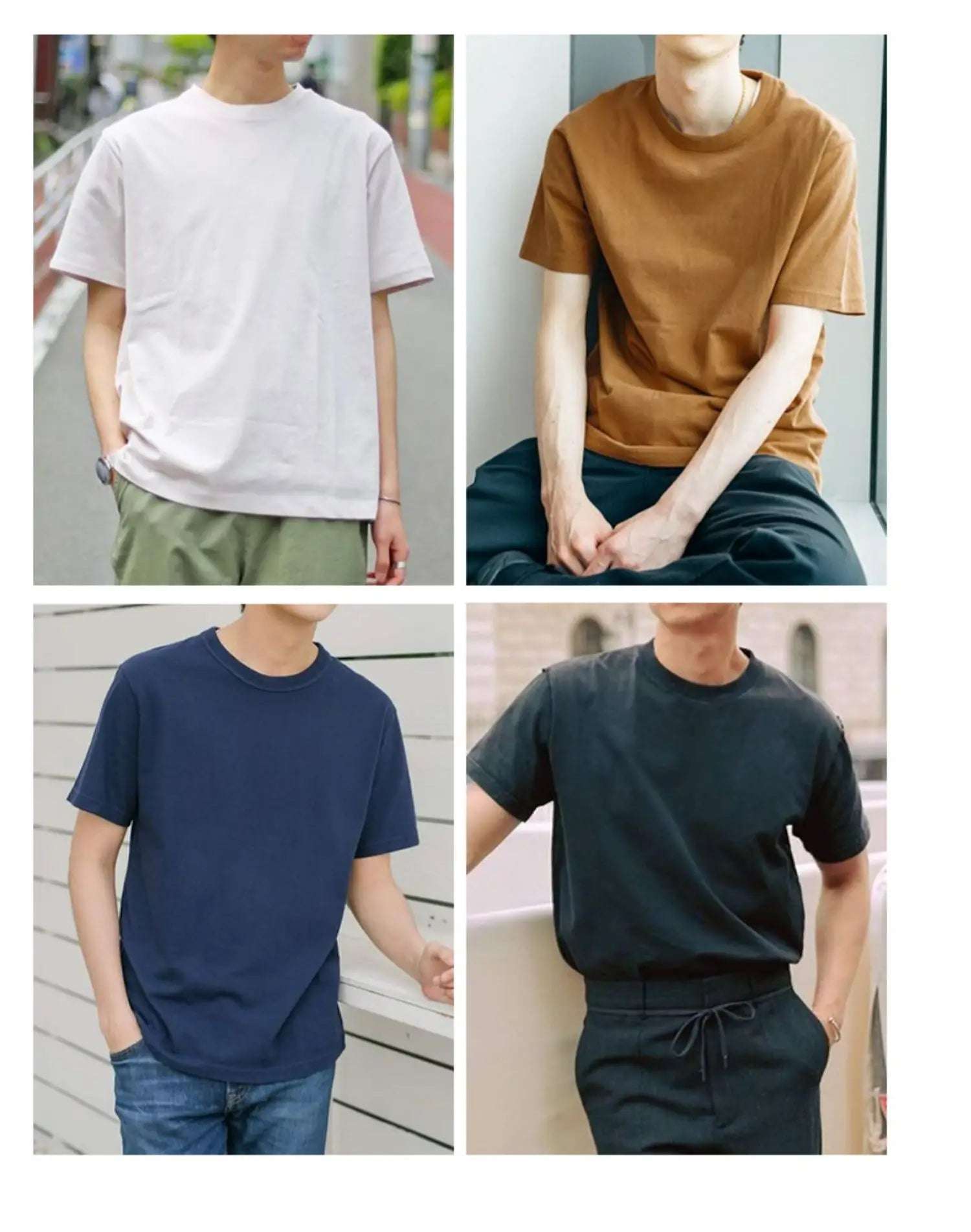 Dukeen 280gsm Oversized Heavy T-Shirt for Men Summer Short Sleeve Tee Cotton Solid Color Top Casual T Shirts One Piece - Tasawoq