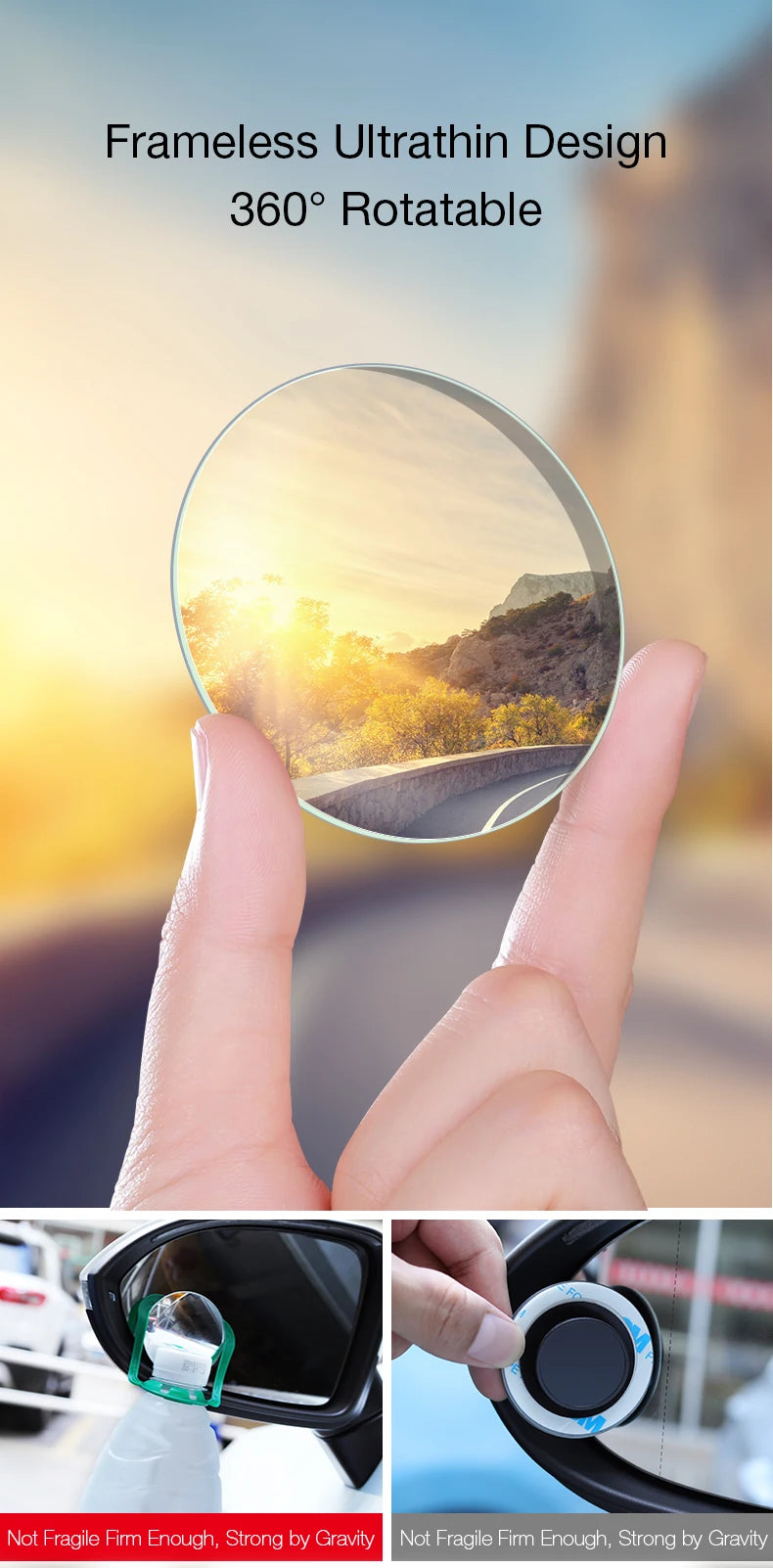 2pcs Blind Spot Mirror Car Rearview Mirror HD Adjustable-Degree Convex Glass Universal Car Assecories Broaden Horizons