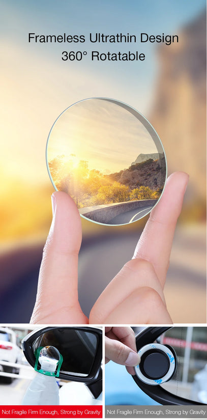 2pcs Blind Spot Mirror Car Rearview Mirror HD Adjustable-Degree Convex Glass Universal Car Assecories Broaden Horizons