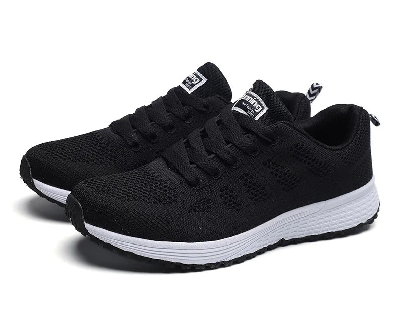 Women Casual Shoes Fashion Breathable Walking Mesh Flat Shoes Sneakers Women 2021 Gym Vulcanized Shoes White Female Footwear - Tasawoq