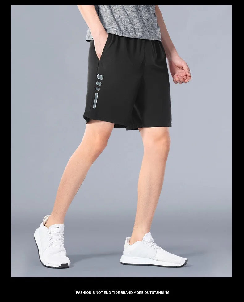SONECHOKI Running Shorts Men Striped Printing Loose Basketball Sport Gym Breathable Shorts Fitness Training Workout Bottom Male - Tasawoq