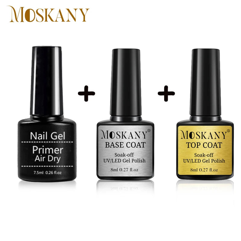 Acrylic No-acid Primer Nail Art Set With Base Coat And Top Coat Soak Off Gel Nail Polish For Nail Art Design Tool Kit - Tasawoq