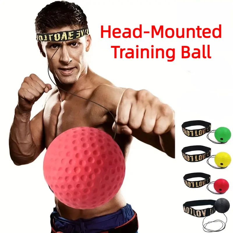 1Pcs MMA Boxing Speed Ball Head-Mounted Pu Punch Sanda Training Hand Eye Reaction Home Sandbag Fitness Equipment Gym Muay Thai - Tasawoq