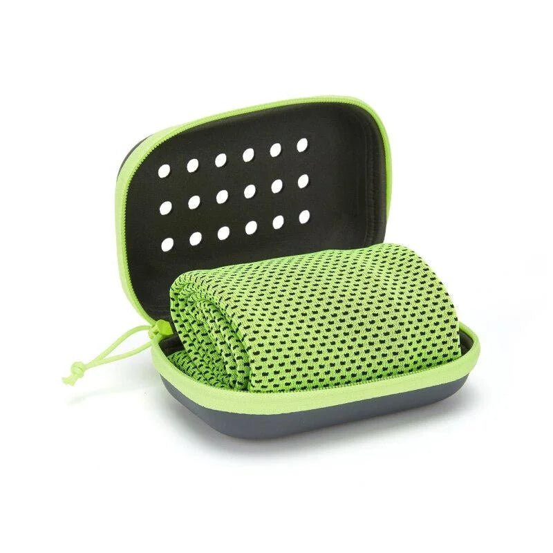 Clearance_Quick Drying Cooling Towel Soft Breathable Chilly Sweat Absorption Cold Towel with Storage Box Sports Running Yoga Gym - Tasawoq