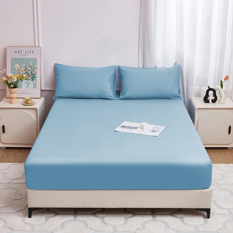 Safe Waterproof Mattress Protector, Soft Comfortable Breathable Solid Color Bedding Mattress Cover Fitted, Machine Washable - Tasawoq