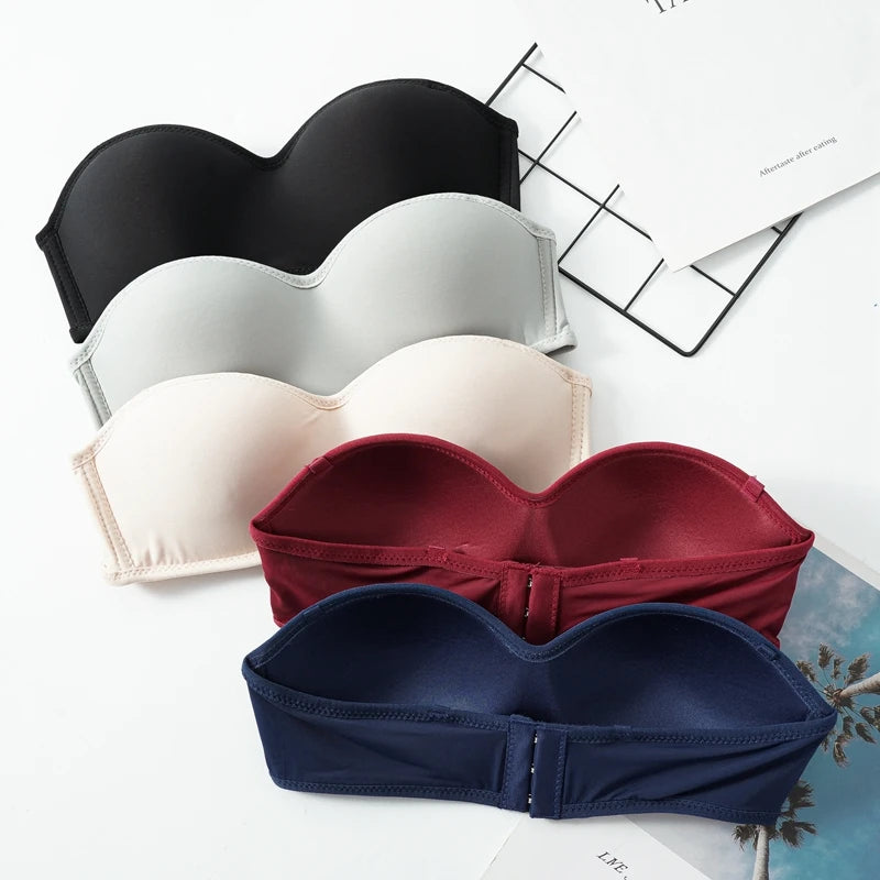Women Invisible Bra Strapless Bralette 1/2 Cup Women's Underwear Sexy Lingerie Female Seamless Party Wedding Bras - Tasawoq