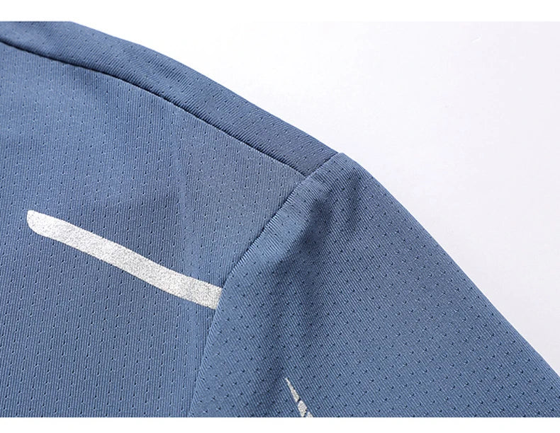 CHRLCK Men's Running Quick Drying T-shirts Breathable Hiking Fishing Tees Soft Elasticity Outdoor Sports Short Shirt Summer - Tasawoq