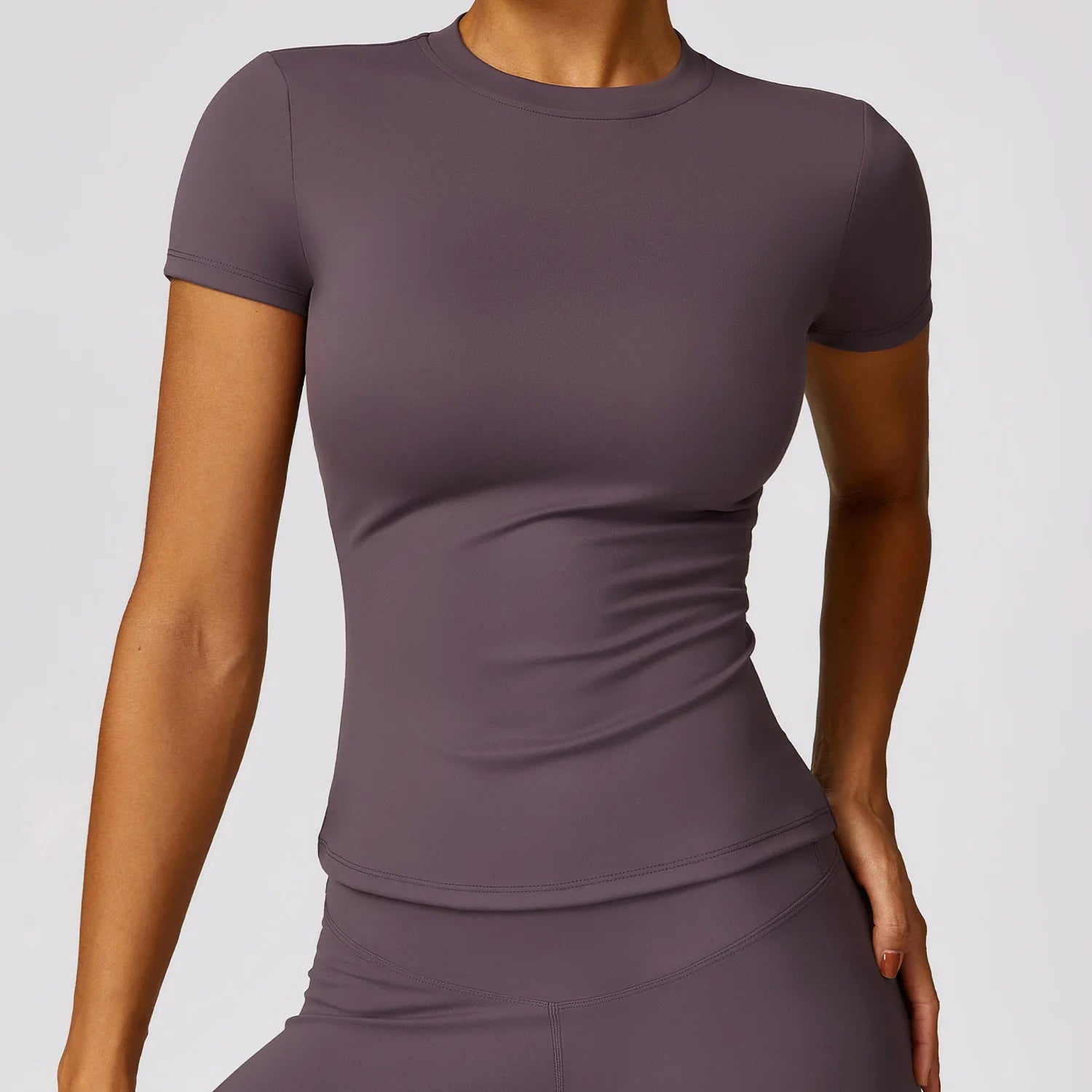 HGC Women's Sports T Shirt Summer Short Sleeve Running Round Neck Breathable Stretchy GYM Yoga Slim Fitness Active Top Tee - Tasawoq