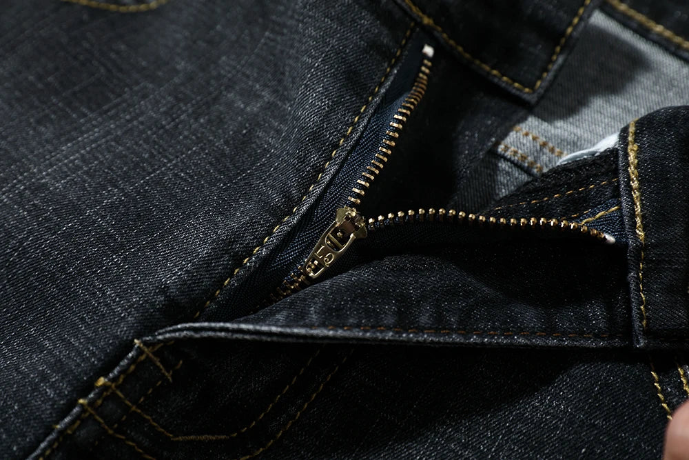 Summer Shorts Jeans Men Denim Pants Stretch Dark Blue Fashion Design Men's Jeans Slim Straight Male Short Jeans Hombre - Tasawoq