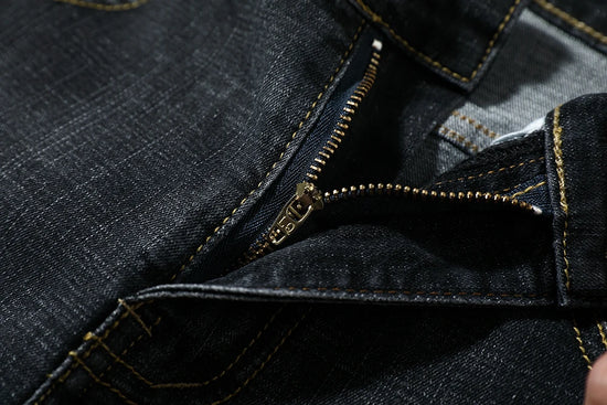 Summer Shorts Jeans Men Denim Pants Stretch Dark Blue Fashion Design Men's Jeans Slim Straight Male Short Jeans Hombre - Tasawoq