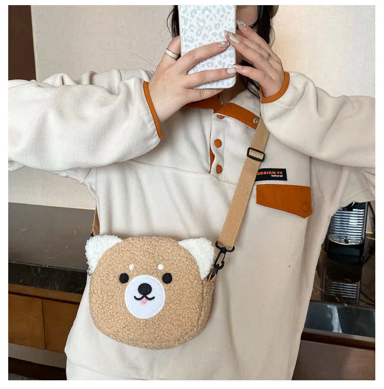 Japanese Style Kawaii Bag Women Cartoon Plush Shoulder Bag for Women New Crossbody Bag Small Phone Purse Bolsa Feminina - Tasawoq