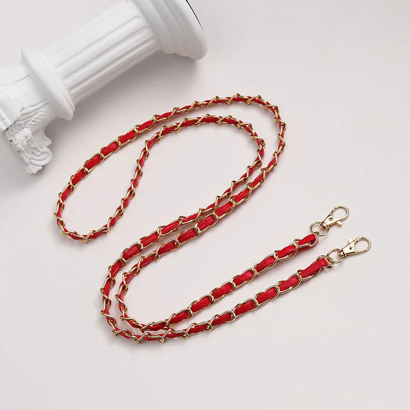120cm Purse Chain Strap Crossbody Handbag Chains Replacement Leather Shoulder Bag Chain Straps Diy Women Girl Bag Part Accessory - Tasawoq