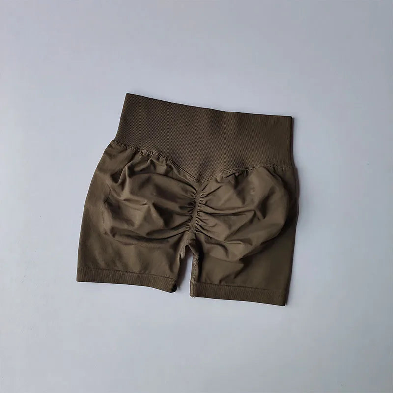 Peach Hip Lifting Sports Shorts Women High Waist and Waist Tightening Slimming Running Hip Speed Drying Three Point Tight Pants - Tasawoq