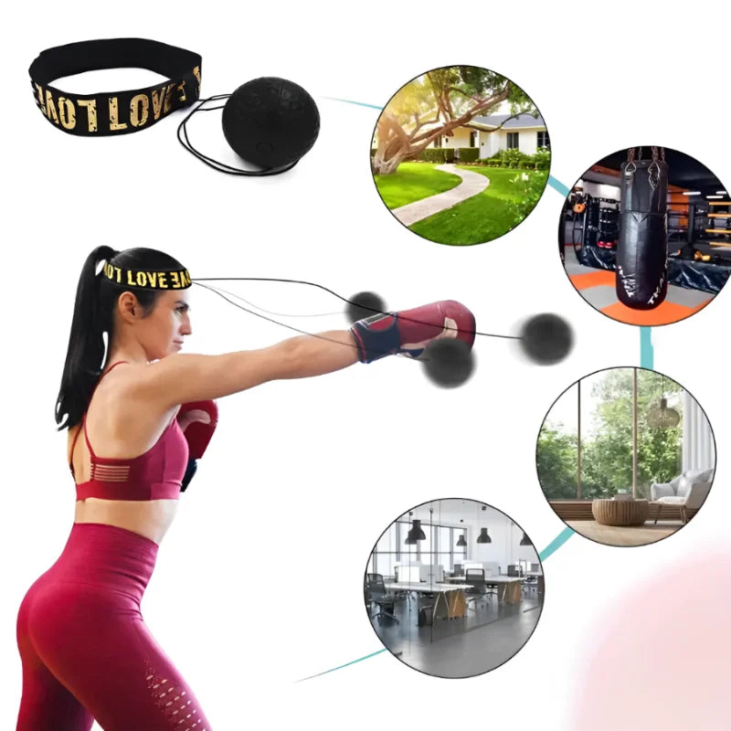1Pcs MMA Boxing Speed Ball Head-Mounted Pu Punch Sanda Training Hand Eye Reaction Home Sandbag Fitness Equipment Gym Muay Thai - Tasawoq