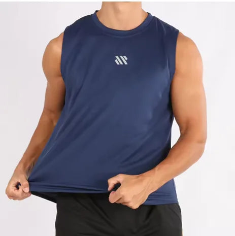 Men's tank top Summer thin running exercise fitness training vest for men Loose breathable mesh quick drying T-shirt for men - Tasawoq