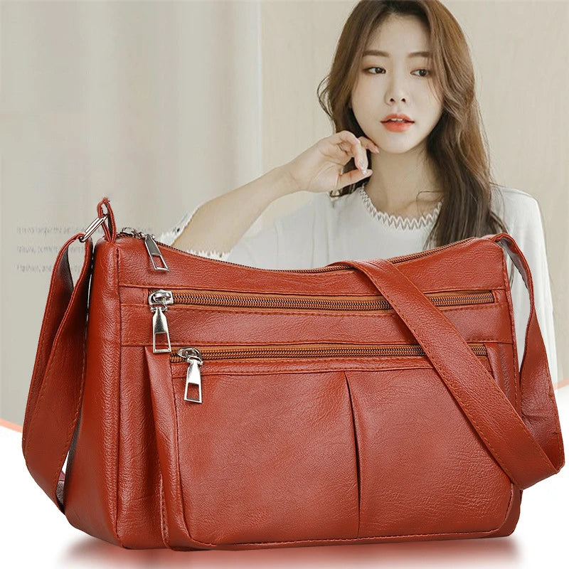 Women's Bag 2025 Trend Korean Handbags Designer Luxury Brand Ladies Shoulder Bags Soft Leather Fashion Versatile Crossbody Bag - Tasawoq