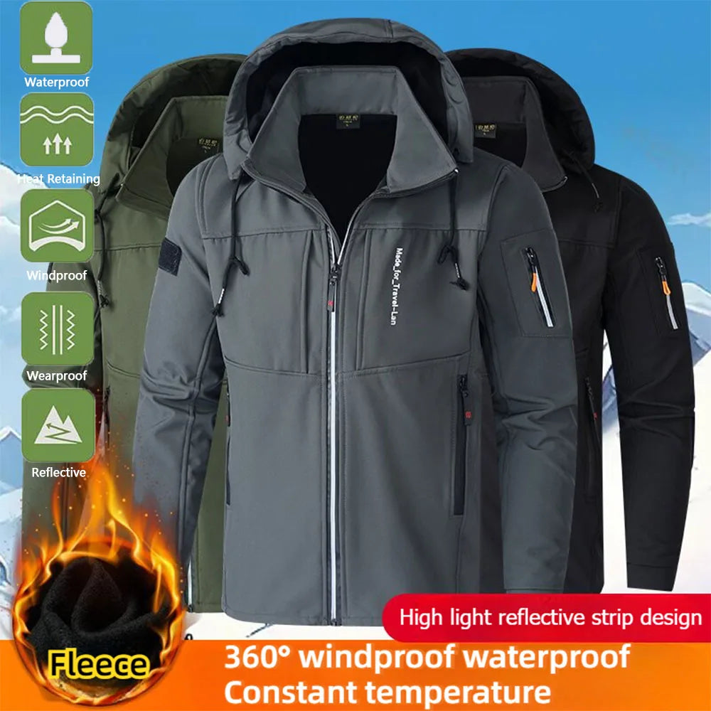 Men's Thicken Warm Jacket Autumn Winter Coats Outdoor Jackets Ski Climbing Windbreaker Waterproof Puffer Jacket Men - Tasawoq