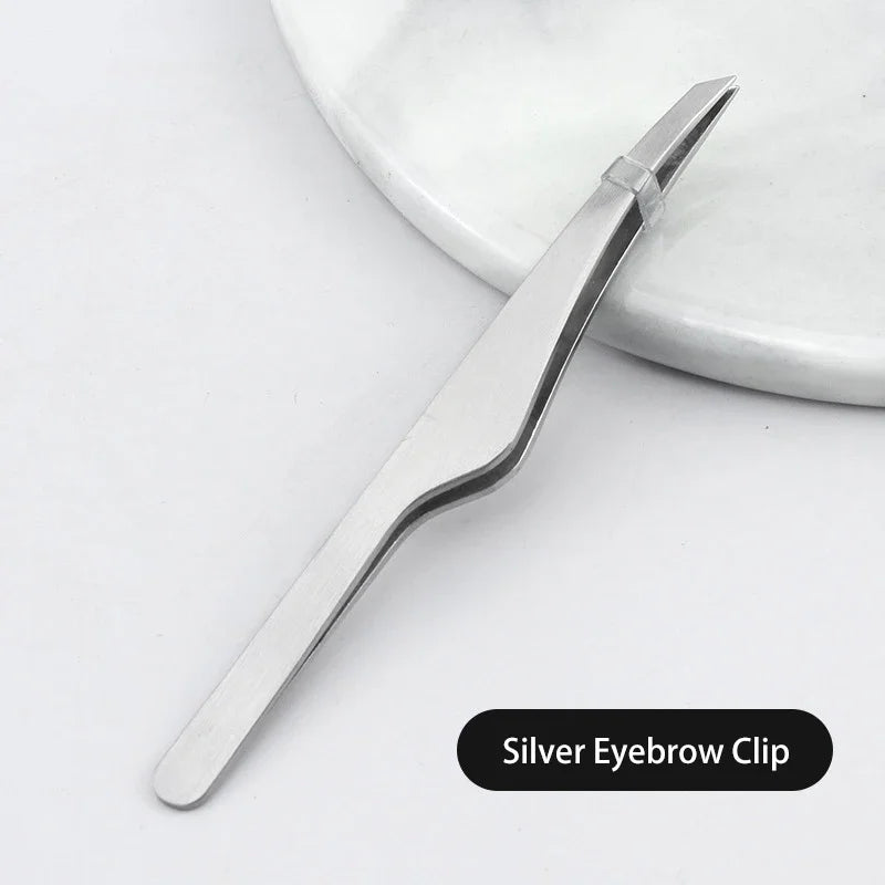 Hair Removal Tweezers Stainless Steel Eyebrow Tweezers Slant Tip Point Tip Flat Tip Rose Gold Silver Black Cosmetic Makeup Tools - Tasawoq