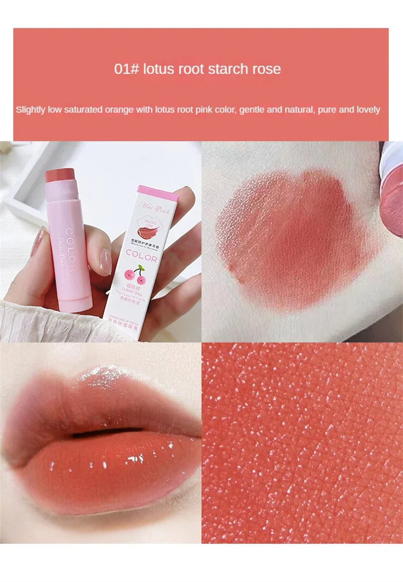 Colored Lip Balm Cute Moisturizing Lip Tint Long Lasting Waterproof Change Color Lipstick for Women Girls Lips Make Up Cosmetics - Tasawoq