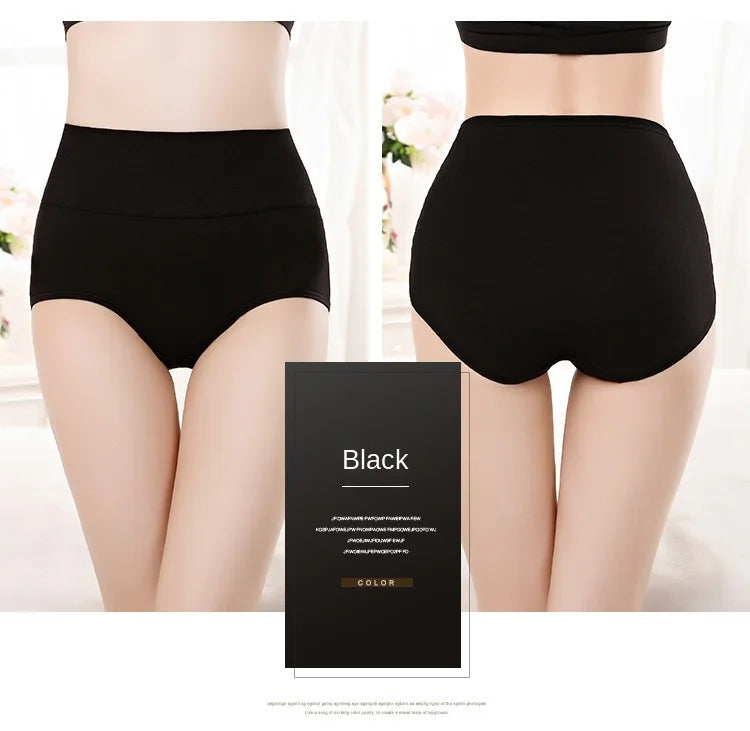 4Pcs/Lot High Waist Underwear Cotton Panties Women Body Slim Abdominal Underwear Plus Size Girls Briefs Female Lingerie Shaper - Tasawoq
