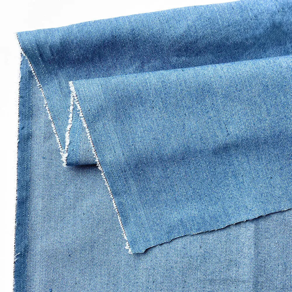 Vintage Cotton Blue Denim Fabric Light Thin Soft Cloth for DIY Dolls Clothing Jeans Dress Bag Cap Apron Crafts Manual Material - Tasawoq