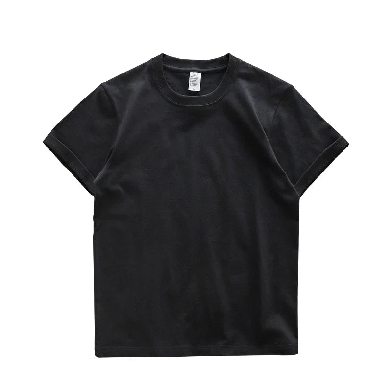 Dukeen 280gsm Oversized Heavy T-Shirt for Men Summer Short Sleeve Tee Cotton Solid Color Top Casual T Shirts One Piece - Tasawoq