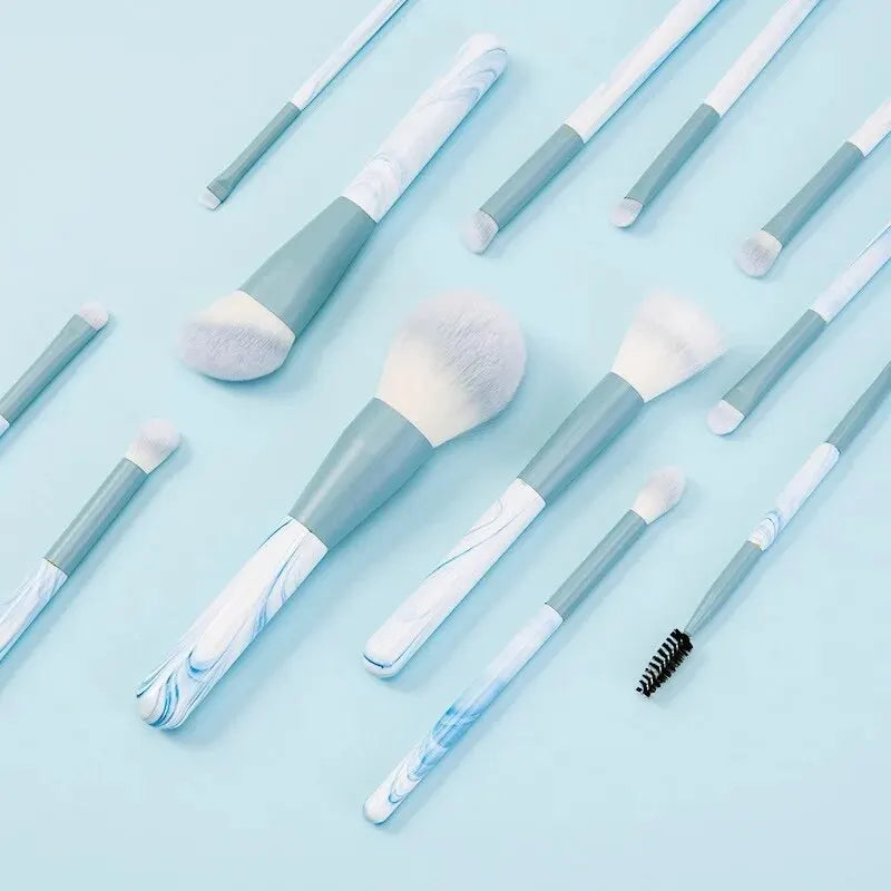 12PCS Makeup Brush Set Ultra Soft Powder Makeup Tools Beginner Point Blush Brush Concealer Brush Knife Edge Eyeliner Brus - Tasawoq