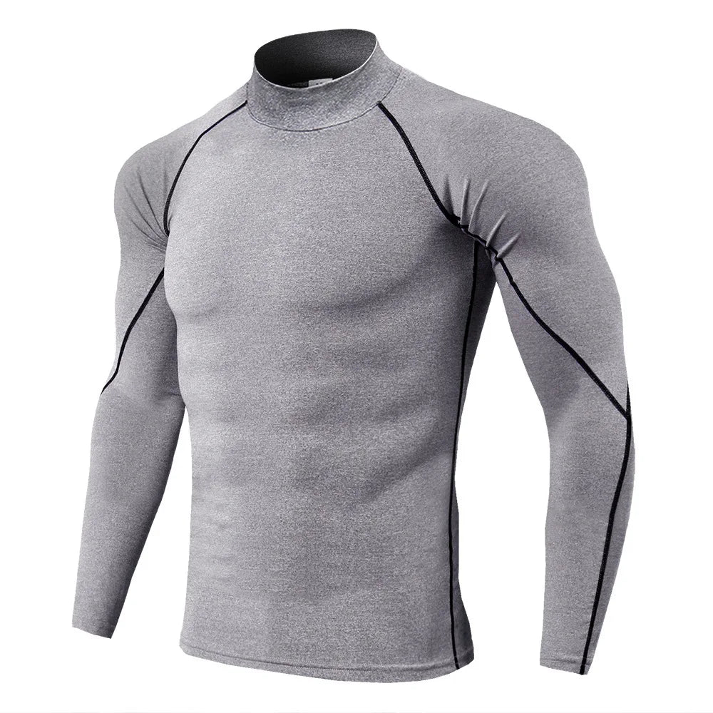 Men Sport T-shirt Quick Dry Bodybuilding Running Shirt Long Sleeve Compression Top Gym T Shirt Men Fitness Tight Rashgard - Tasawoq