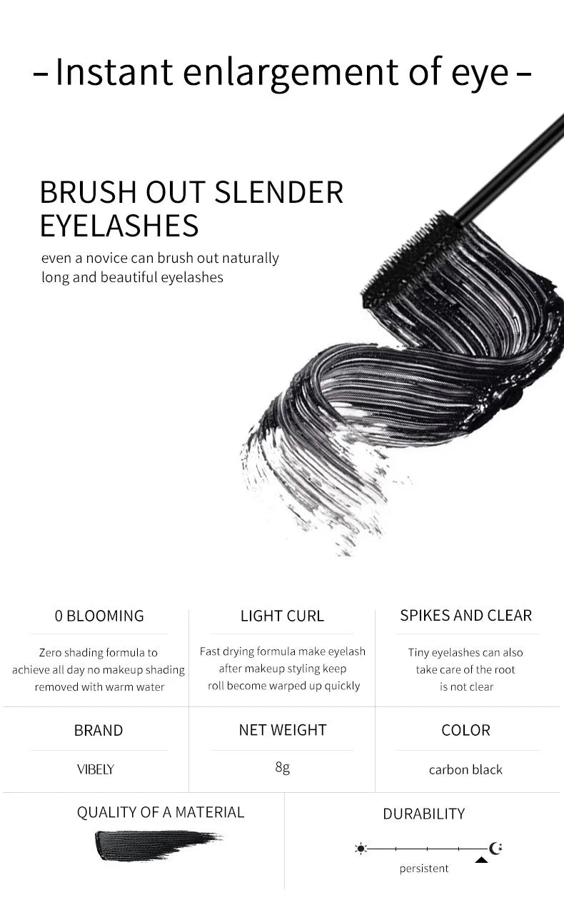 4D Brilliant Starry Sky Black Mascara Slim, Thick, Curled, Waterproof, Long lasting, Non Staying Mascara - Tasawoq