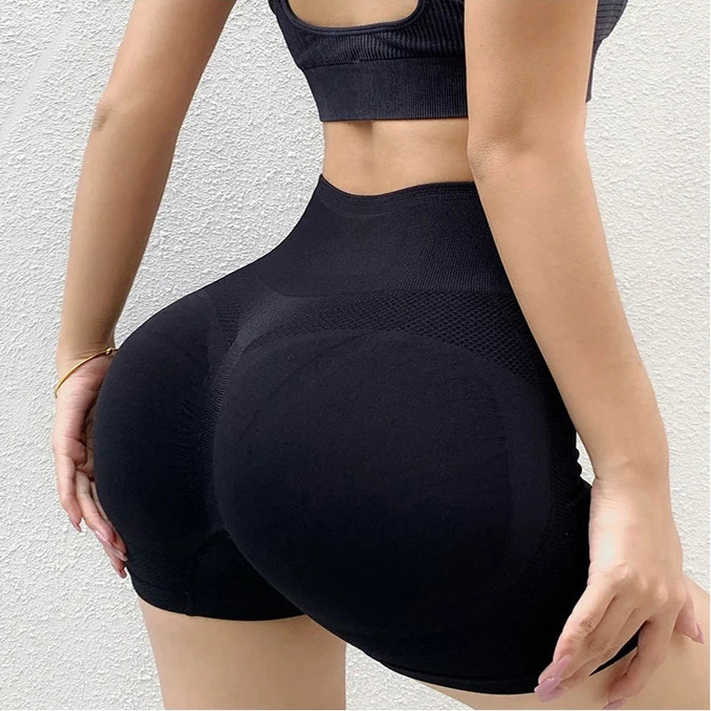 Women Yoga Shorts High Waist Workout Shorts Fitness Yoga Lift Butt Fitness Ladies Yoga Gym Running Short Pants Sportswear - Tasawoq